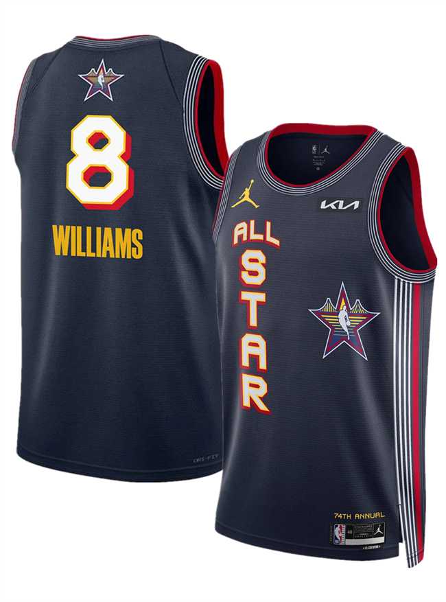 Mens 2025 All-Star #8 Jalen Williams Navy Stitched Jersey Dzhi